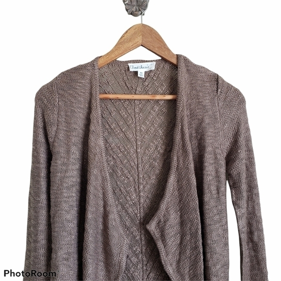 Casual brown knit open cardigan size XS - Picture 3 of 9